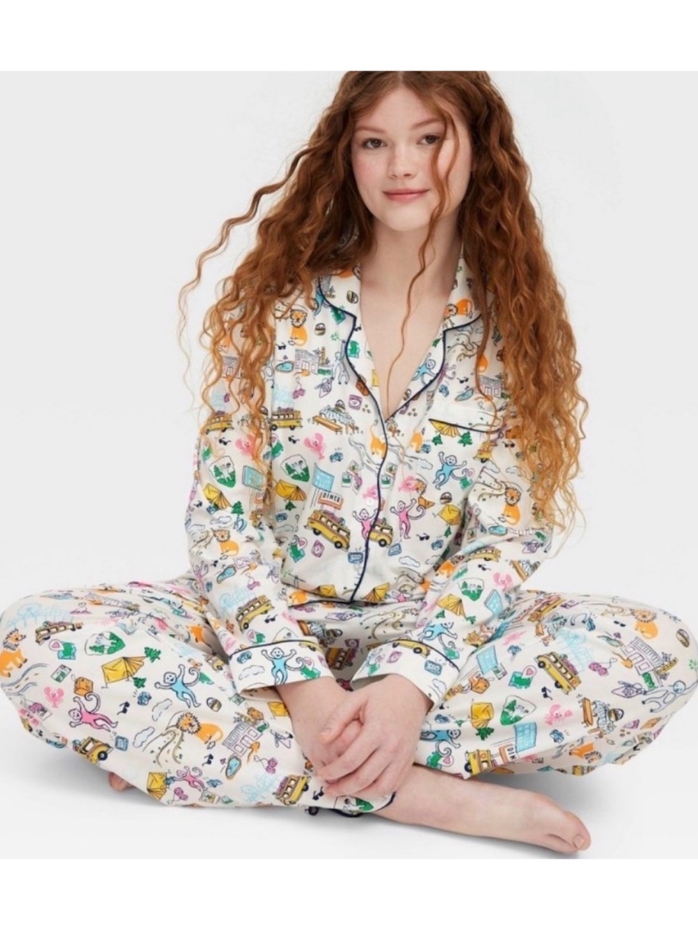 Roller Rabbit × Target Roadtrip Pajama Set Long Sleeve Pants (Size: Extra Small)